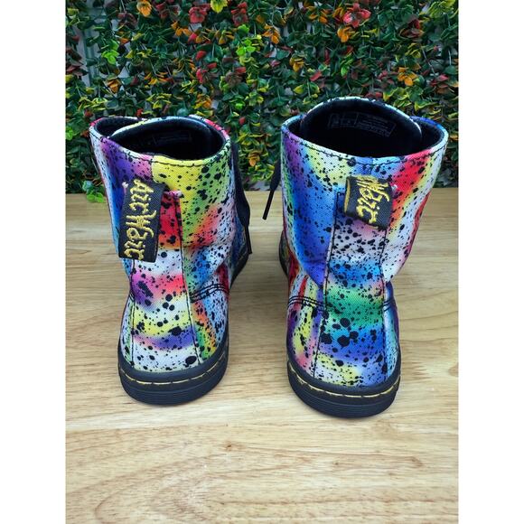 Dr Martens Hackney Airwair Paint Splatter Boots Shoes Multicolor Womens 8 Doc - Picture 5 of 10